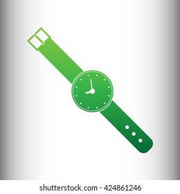 Watch sign. Green gradient icon