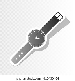Watch sign illustration. Vector. Blackish icon on transparent background with transition.