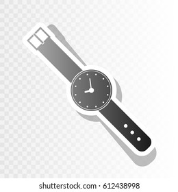Watch sign illustration. Vector. Blackish icon on transparent background with transition.
