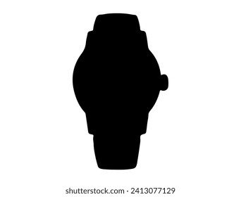 Watch silhouette vector art white background