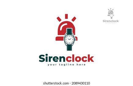 Watch siren logo design. vector