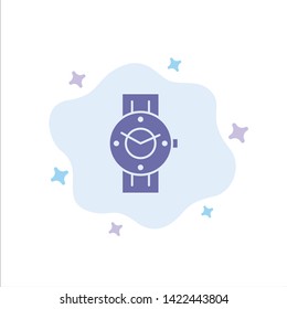 Watch, Smart Watch, Time, Phone, Android Blue Icon on Abstract Cloud Background