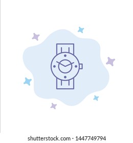 Watch, Smart Watch, Time, Phone, Android Blue Icon on Abstract Cloud Background