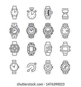 Watch and smartwatch simple icons set,Vector