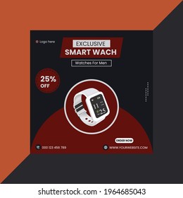 Watch Social Media Post Design Vector Template.