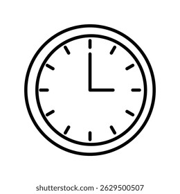 Watch, stopwatch, timer symbol for web. Alarm clock icon. Editable stroke. Lineart icon