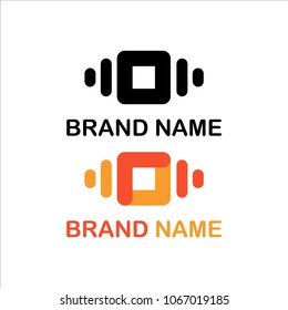 Watch store logo black red and orang color