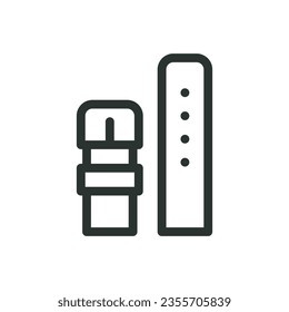 Watch strap isolated icon, watch belt with editable stroke