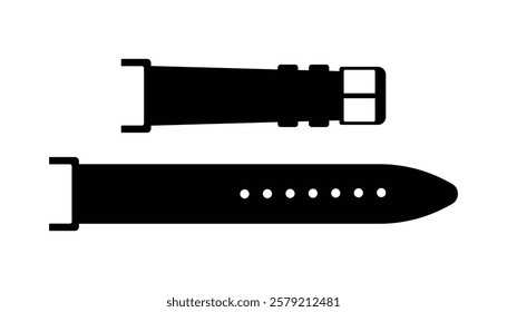 Watch strap silhouette vector design isolated on a white background