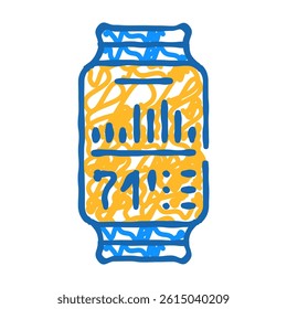 watch stress control doodle icon sketch vector. watch stress control sign. isolated symbol illustration