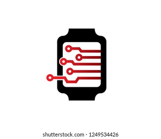 watch technology Logo Template Design Vector, Emblem, Concept Design, Creative Symbol, Icon