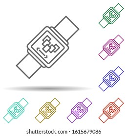 Watch, technology in multi color style icon. Simple thin line, outline vector of future world icons for ui and ux, website or mobile application