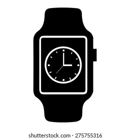 Watch time icon on smart watch. vector illustration