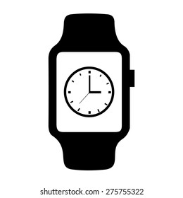 Watch time icon on smart watch. vector illustration