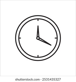 Vector de contorno de icono de tiempo de reloj