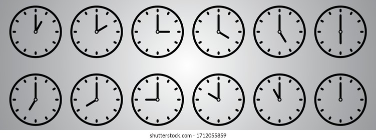 Símbolo de indicadores vectoriales de icono de reloj