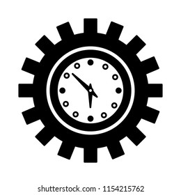 watch time in shape gear machine isolated icon