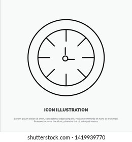 Watch, Timer, Clock, Global Line Icon Vector
