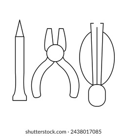 Watch Tools Vector Line Icon Design