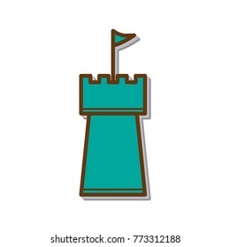 watch tower icon  flat color