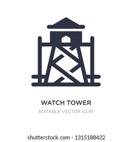watch tower icon on white background. Simple element illustration from Security concept. watch tower icon symbol design.