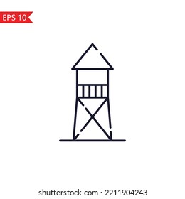 Watch tower line icon isolated sign symbol Vector