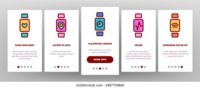 Watch Tracker Onboarding Mobile App Page Screen Vector Illustration