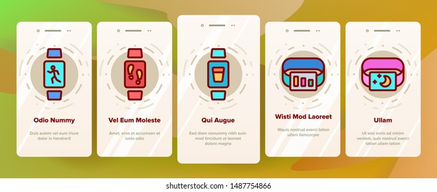 Watch Tracker Onboarding Mobile App Page Screen Vector Illustration