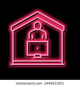 watch tv at home neon light sign vector. watch tv at home sign. isolated symbol illustration