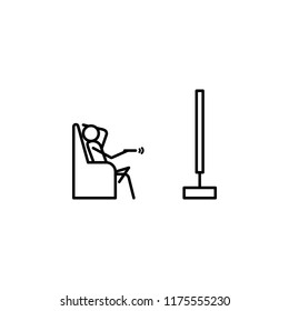 watch TV outline icon. Element of lazy person icon for mobile concept and web apps. Thin line icon watch TV can be used for web and mobile