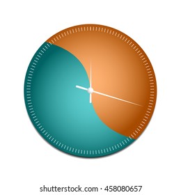 Watch two-tone classic. Turquoise and brown. Vector illustration.