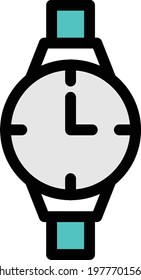 watch vector colour line icon