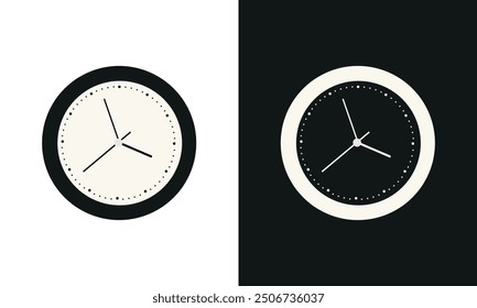Watch vector design with  black and white color variation