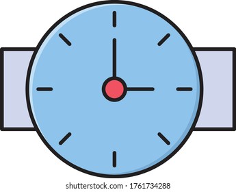 icono de color plano del vector de reloj 