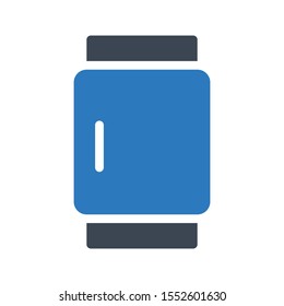 watch vector glyph colour icon 