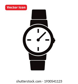 watch vector icon black isolated