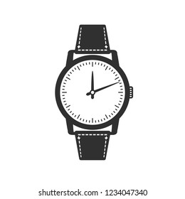 Watch vector icon. Classic wrist watch sign. EPS 10.