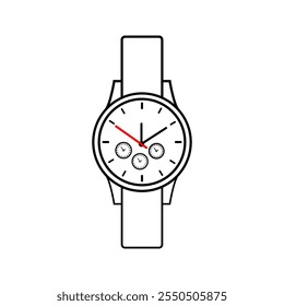 Watch vector icon. Clock flat illustration ,on white background