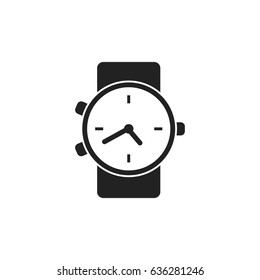 Watch vector icon. Clock flat illustration.