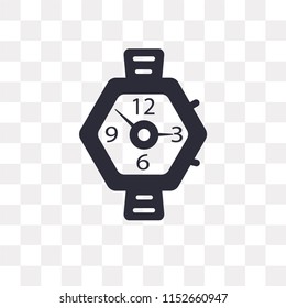 Watch vector icon isolated on transparent background, Watch logo concept