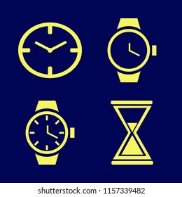 watch vector icons set. with hourglass, watch and watch face in set