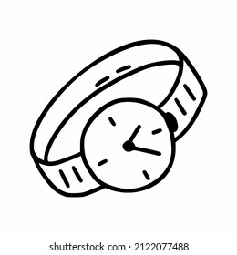 Watch. Vector illustration in doodle style. Clock and time. Accessory.