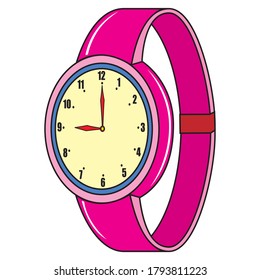 a watch vector illustration.
isolated on white background,
wristwatch top view