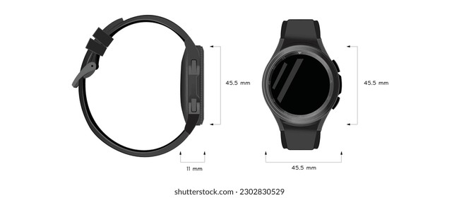 Watch vector illustration. Round Smart Watch 