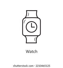 Ilustración de diseño de iconos de contorno del vector Watch. Símbolo de entrenamiento en fondo blanco Archivo EPS 10