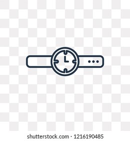 Watch vector outline icon isolated on transparent background, high quality linear Watch transparency concept can be used web and mobile