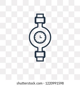 Watch vector outline icon isolated on transparent background, high quality linear Watch transparency concept can be used web and mobile