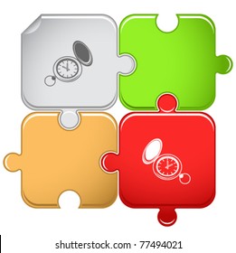 Watch. Vector puzzle.