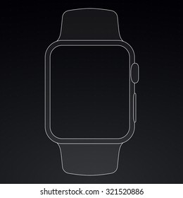 Watch vector template in futuristic ui style