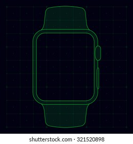 Watch vector template in futuristic ui style